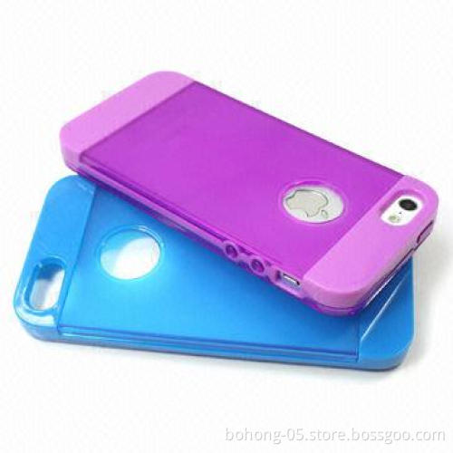 Cases for iPhone 5, Made of TPU + PC, Bi-color Design, Variety of Color Selection